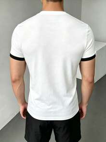 ZYNTH BALENO Men's Summer Fashion Patchwork Short Sleeve T-Shirt, Essential For Summer Sports White - White - View 6