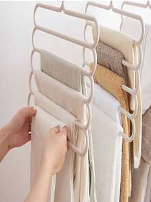 1/3/5/10pcs Multi-Function Scarf Hanger, Plastic 5-Tier Storage Rack For Clothes And Pants, Non-Slip Silk Scarf Organizer, Scarf Hanging Rack - Multicolor - View 3
