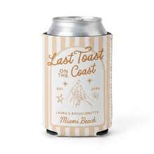 Custom Text Bachelorette Can Cooler, Personalized Coastal Last Toast Neoprene Can Sleeve, Beach Party Drink Holder For Bride Squad, Bridesmaid Gift For Bridal Shower, Pool Party And Girls Weekend - Multicolor - View 13