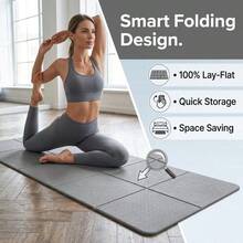 Foldable TPE Yoga Mat For Yoga, Pilates, Stretching, Floor Exercises And Various Fitness Training - Portable Fitness Mat, Suitable For Home Workout, Travel And Sports, Unisex, Beginner Friendly - A - View 4