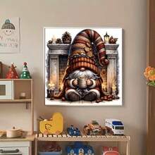 1PC DIY 5D Diamond Painting Kit Gnome Pattern - Round Full Drill Diamond Art Mosaic Craft, Home Wall Decor, Unframed - No Frame - View 2