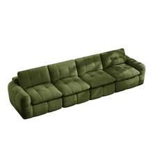 4 Seat Sofa Modular Frame Less Green - Cloud Soft Chenille Cover - 綠色四座 - 查看 5
