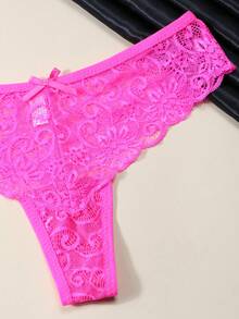 3pcs/Set Sexy Lace Thong Low Waist Panties For Women - Multicolor - View 9