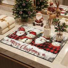 1pc Dish Drying Mat, Coffee Machine Mat, Christmas Theme Dish Drying Mat Red & Black Plaid Absorbent Quick Dry Table Mat, Scratch-Resistant Protective Mat, Restaurant Christmas Decor Mat, Kitchen Holiday Decor Mat, Home Gift, Tabletop Decoration - XYLSD-868 - View 6