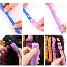 5pcs Heatless Hair Curlers, Spiral Hair Styling Without Heating, Magic Hair Curlers With Styling Hooks - Multicolor - View 9