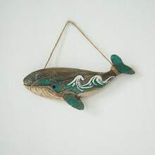 Wooden Whale Hanging Ornament Ocean Style Decor Small Fish String Creative Wall Hanging Home Curtain Living Room TV Wall Decoration - Multicolor - View 7