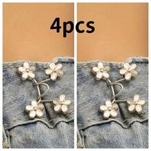 1pc Women's Metal Fashion Acanthus Pattern Waist Buckle, Detachable Adjustable For Pants And Skirts, Anti-Exposure, Suitable For Summer Daily Casual Use, Gift For Friends - White - View 9