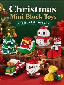 Christmas Mini Building Block Set, Santa Claus Snowman Reindeer Christmas Tree Building Model, DIY Assembly Educational Toy, Holiday Desktop Decor, Suitable For Children And Collectors As Holiday Gift - Multicolor - View 9