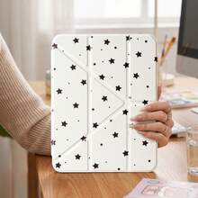 可愛 Y 型折疊平板保護殼，附筆槽，適用於 iPad Air 8 (M4) 11" 13" 2026 11th (A16) Air 11 M3 M2 Pro 11 M4 M5 7th 8th 9th 10.2" 10th 10.9 Air 4 Air 5，護角設計 - 滿天星 - 查看 8