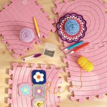 9pcs EVA Foam Crochet Blocking Board, Knitting Blocking Mat Set, Snap-Together Foam Blocking Board With Circular Scale, Suitable For Knitting And Crochet Enthusiasts - Foam Pad - View 8
