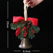 Christmas Bell Hanging Ornament, Artificial Pine Branch Red Berry Plaid Bow Christmas Tree Pendant, DIY Handmade Accessory, Suitable For Window, Wreath, Gift Box, Holiday Scene Decoration, Christmas Tree Decoration, Christmas Decor - Multiple Styles - View 12