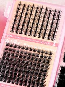 Limete Eyelash 5 Types Of Fur Combination 392 Clusters False Eyelashes Book, 8-16MM Mixed Length DD-Shape High Curl, Including 200D Dense Clusters, Multiple Segmented Eyelashes For Free Matching, Easily Switch From Lightweight & Long To Fluffy & Voluminous, Create Fairy-Like, Manga Eyes, 3D Cat Eyes, Dense Enlarged Eyes And Exquisite Full Makeup Effects, Rich Layers Suitable For Free Arrangement At Inner, Middle And Outer Eye Corners - D - View 8