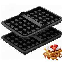 2 Packs Silicone Waffle Molds For Dual Basket Air Fryer, 2 Sizes Classic & Mini Belgian Waffle Tray Insert, Non-Stick Reusable Baking Pan Compatible With AF400 AF451 AF500, Heat Resistant Air Fryer Accessories - View 15
