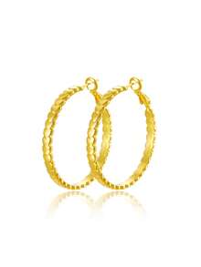 Cross-Border European And American Heart Patchwork Large Hoop Earrings, Gold Heart-Shaped Hoop Earrings For Women, Vintage High-End Exaggerated Earrings, Versatile Commute Ear Stud Jewelry, Factory Wholesale - Gold - View 8