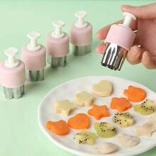 5pcs/8pcs Stainless Steel Fruit, Vegetable And Cookie Cutter Set, Includes Press Mold And Butterfly Shape, Suitable For Kitchen Baking And DIY Creative Lunch Decoration - Multicolor - View 6