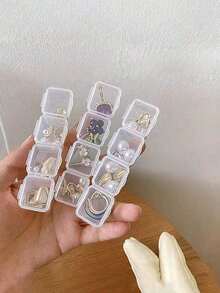 1pc Tool Storage Box With Accessory Inner Box, 28 Removable Compartments, Nail Art Storage Box, Pearl Storage Box - Multicolor - View 11