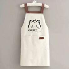 1 buah Celemek Dapur Kartun Beruang/Kucing Ceri Lucu Tahan Air & Tahan Noda - Celemek Tahan Air PVC, Tidak Perlu Dicuci, Kain Tahan Noda yang Tahan Lama, Cocok untuk Memasak, Memanggang, dan Membakar, Dapat Digunakan di Dapur Rumah dan Restoran - MultiWarna - View 7