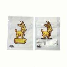 100PCS Holographic Resealable Mylar Bags, Smell Proof Ziplock Packaging Pouches With Graphic Print For Small Items - View 5