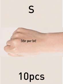 1-20pcs Custom Halloween Text Temporary Tattoo Sticker, Gothic Party Body Decor, Personalized Name Tattoo, Customized Spooky Quote Decal, Customizable Trick Or Treat Gift, Halloween Party Favor, Personalized Tattoos, Fake Tattoos, Family, Friends - Multicolor - View 16