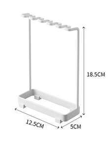 1‑Pack Metal Toothbrush Holder, Bathroom Countertop Razor Storage Stand - White - View 6