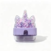 1pc Cute Unicorn Shaped Pencil Sharpener (Random Color) Plastic Material Mesh Design With Flip Cover - Easy To Use, Durable And Sharp, Ideal Choice For Students And Professionals, Essential Drawing And Office Tool, Suitable For School And Office Supplies, Premium Gift And Prize - Multicolor Random - View 5