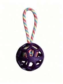 Durable TPR Braided Rope Handle Dog Toy Ball - High Elasticity Interactive Game Cleaning Teeth Training Ball For All Dog Breeds, Fun Design Pet Chew Toy - Multicolor - View 17
