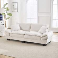 2 Seat Beige Velvet Sofa Frame – Comfortable And Spacious For Living Room - Beige 2 Seat - View 4