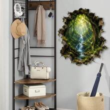 1pc Stone Cave Broken Frame Secret Forest Landscape Wall Sticker, Self-Adhesive Removable Waterproof Creative Sticker, Suitable For Home Decor, Glass Decoration, Atmosphere Decoration - A - View 9