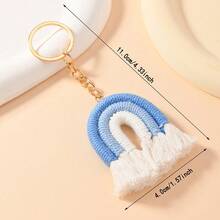 10pcs Keychain, Cute Soft Girl Style Handmade Woven Pendant, Summer Vacation Gift, Macaron Color Bohemian Rainbow Fashion Bag Charm, Suitable For Keys, Backpacks And Handbags - Multicolor - View 7