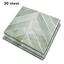 1/10/20pcs Waterproof Modern Geometric Herringbone 2D Textured Wall Panels DIY Tile, Modern Honeycomb Wall Stickers, Removable Self-Adhesive Wall Tile Decals, Suitable For Kitchen Bathroom Backsplash And Holiday Decoration - V-groove Tile - View 9
