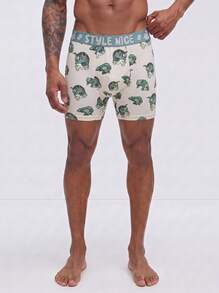 Snug League 3pcs/Pack Men's Underwear, Fashionable Alligator Print Boxer Briefs - Multicolor - View 9