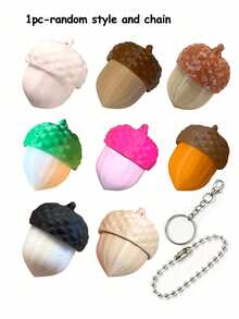 Cute Acorn Click Fingertip Toy Keychain - Portable Sensory Stress Reliever Cartoon Bag Charm And Backpack Pendant Suitable For Adults - Multicolor - View 7