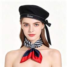 1 Women's Hat, Vintage Sailor Hat, Unisex Navy Cap, Cute Hat With Ribbon, Bow Beret, Letter Embroidery, Perfect For Parties And Halloween Cosplay. - Sailor Hat - View 8