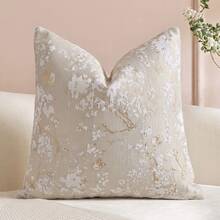 1PC/2PCS Vintage Butterfly Pillow Case, Natural Chenille Floral Pattern Rectangular Pillow Case, Soft & Luxurious, Neutral Tone Accents, Suitable For Living Room And Bedroom Use - Apricot - View 9
