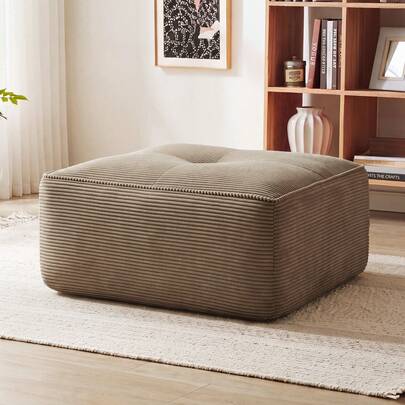 Cordelia Ottoman Corduroy -Brown, 92 X 73 X 40 Cm
