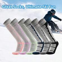 1 Pair Thick Warm Winter Socks For Men And Women, Suitable For Cold Weather Skiing Boots - Multicolor - View 3