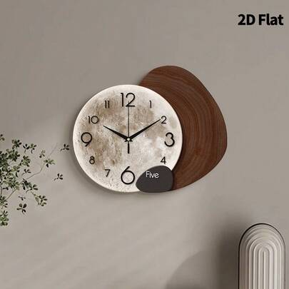 Minimalist Creative Moon Wall Clock, Ultra-Quiet Quartz Movement, No Ticking Sound, Flat Design, Suitable For Decorating Living Room, Bedroom, Office, Kitchen And Cafe, Perfect Decorative Gift For Friends And Family, Can Be Used For Room Decor, Bedroom Decor, Dorm Decor, Back To School Decor, School Surprise, Back To School Season, Wedding Decor, Friend Birthday Gift, Home Decor And School Supplies.