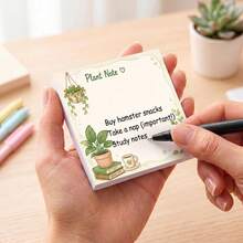 4 Packs Total 200 Sheets Plant Sticky Notes 75x75mm 3x3 Inch, Leaf Checklist And Garden Plan Floral Self-Adhesive Memo Pads, Desktop Reminder Notes, Office School Home Stationery Supplies - 75 X 75 mm - View 3