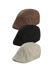 1/2/3pcs Men's Ivy Flat Cap, Vintage Gentleman Style, Breathable & Lightweight, Spring/Autumn, Casual Daily Commute Travel Streetwear Hat - Multicolor - View 17