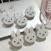 MIFFY 2 قطعة مشبك تثبيت زخرفي شفاف أبيض على شكل أرنب لطيف متعدد الاستخدامات، مشبك صغير للصور والملاحظات وتخزين المكتب المنزلي، لوازم مكتبية يومية لطيفة، مشبك زنبركي برأس أرنب كرتوني لطيف، إكسسوارات زخرفية DIY - متعدد الألوان - مشاهدة 6