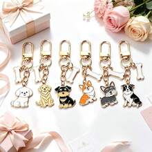 1pc Puppy And Bone Car Keychain Animal Charm Bags And Mobile Phone Charms Gift - Multicolor - View 7