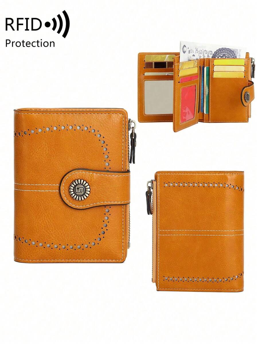Women Wallet & Check Holder - Antique Yellow - View 1