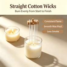 100pcs Pre-Waxed Candle Wicks With Metal Tabs, Smokeless And Lead-Free, Suitable For Soy Wax, Beeswax And Paraffin Wax Candle Making, DIY Craft Materials, Can Be Used For Container Candles, Pillar Candles, Small Candles, Home Decor, Wedding Party, Aromatherapy Essential Oil (Multiple Lengths, High Burning Stability) - Waxing Candle Wicks - View 3