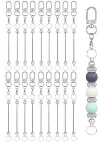 18pcs Women's Key Rings, Key Chains With Rotating Swivel Clasp And Lobster Claw Connector, Used For Key Ring Key Chain Bar Accessories, Beaded Key Rings, Connecting Rods, Handmade DIY Beaded Key Chains - Keychain Accessory Set - View 1