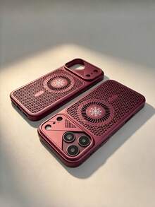 CteGlodrix A New Luxury Fashion Phone Case With Magnetic Heat Dissipation, Compatible With Iphone 18 Pro/18 Pro Max/17/16/12/13/14/15/11 Series, Shockproof And Anti-Slip Back Cover Protection - Cherry Red - View 4