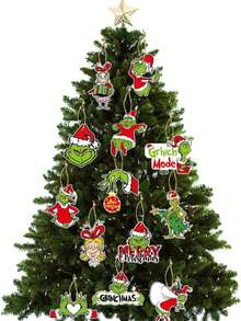 The Grinch The 24/1pc ‑Themed Christmas Tree Hanging Ornaments, Perfect For Xmas Tree Decor And Holiday Party Layout, And Ideal As Home Decorations And Festival Gift. - Cookie Monster - View 5