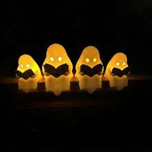 1pc Creative Cute Reading Ghost Decorative Ornament, Durable Plastic Material, Gift For Reading Lovers, Suitable For Halloween, Christmas, Holiday Decoration Candle Holder, Home Living Room Room Desktop Decor, Holiday Party Decoration Prop - Multicolor - View 3