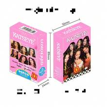 96pcs Pink Box Sweet & Spicy Style Group Portrait LOMO Photo Card Set, Colorful Fashion Portrait Cards, Double-Sided Printing, Scrapbook Decoration, Card Album Storage, Creative Stationery Merchandise - Multicolor - View 3