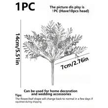 1pc Artificial Small Leaf Plant, Suitable For Autumn, Halloween, Christmas Decoration, Wedding Decoration, Home Decor, Party Accessories - Silver - View 3
