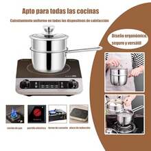 Vaporera para Cocinar, Vaporera, Vaporera Multiusos de 2 Niveles de Acero Inoxidable con Tapa para Cocinar al Vapor Desayunos, Verduras, Albóndigas, Sopas, Salsas y Alimentos. - Ver 5